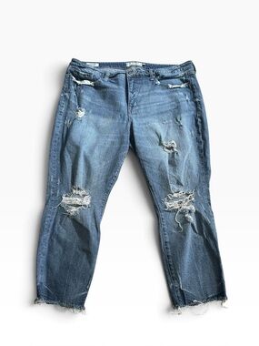 Torrid High Rise Straight Destructed Denim Jeans Womens Plus Size 20